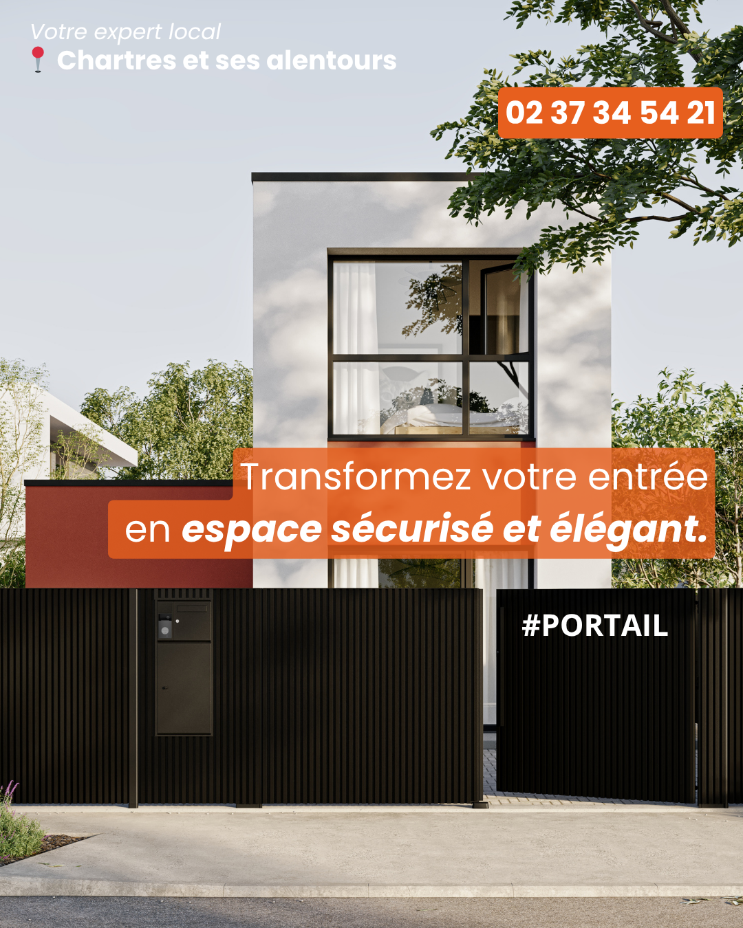Portail aluminium sur mesure à Chartres : sécurisez et valorisez votre entrée avec E Baie Fermetures 1